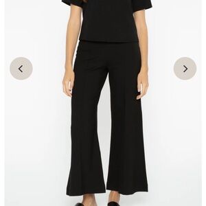 Ripley Raider Black Ponte Knit Wide Leg Pant Cropped